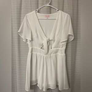 Love For A Lifetime White Dress Romper from Pink Lily